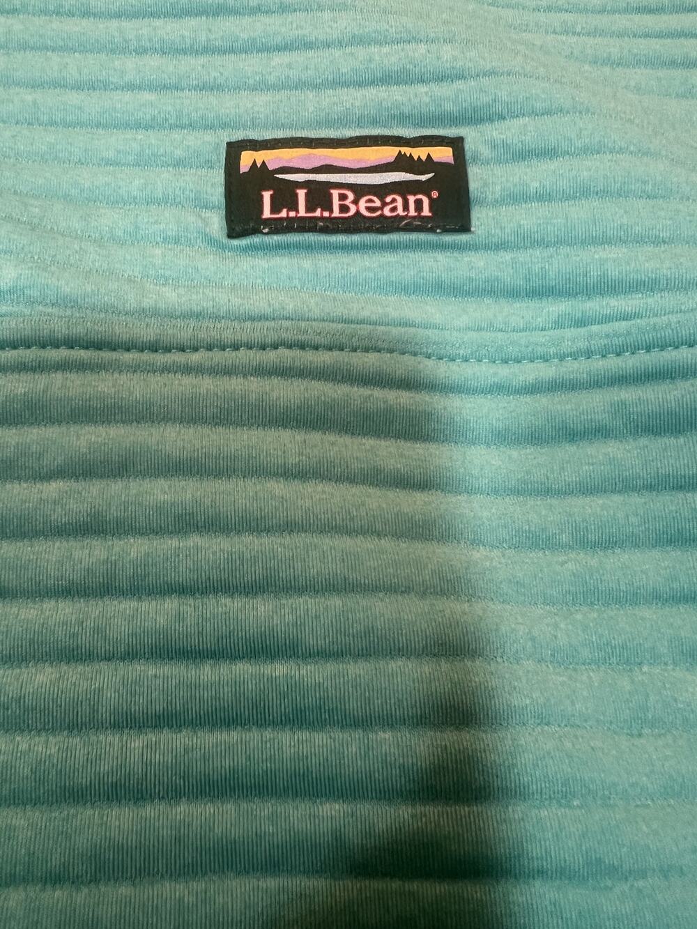 L.L. Bean Airlight Knit Quilted Snap Pullover Women's 3X Plus Aqua Teal EUC